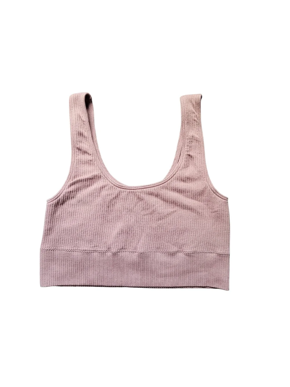 SKIMS Stretch Rib Scoop Neck Bralette Ribbed Wireless Mauve Pink S/M